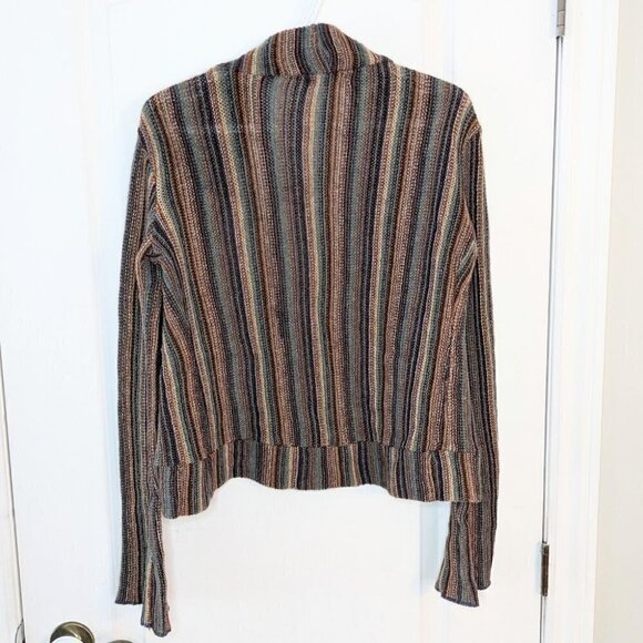 ZARA Rainbow knit open front Wool blend bell sleeves cardigan Medium - Picture 8 of 10